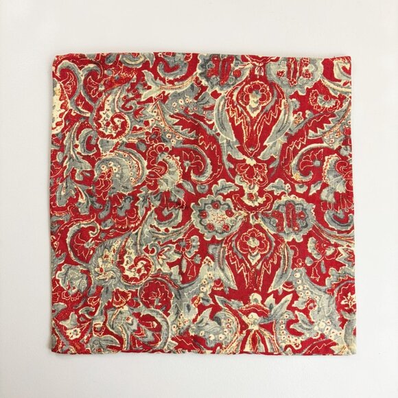 POTTERY BARN Linen Blend Floral Pillow Cover Set Of 2 20x20 Classic Traditional - Picture 10 of 16